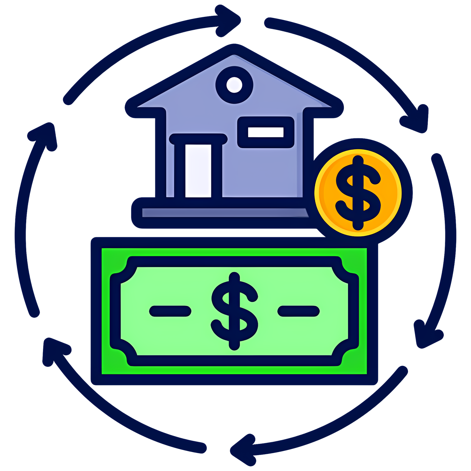 Property and inheritance icon with currency